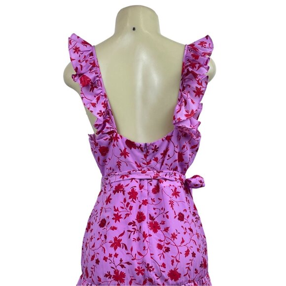 Likely Pink & Red Floral Ruffle Tiered Midi Dress Size 10- NEW - Picture 5 of 8